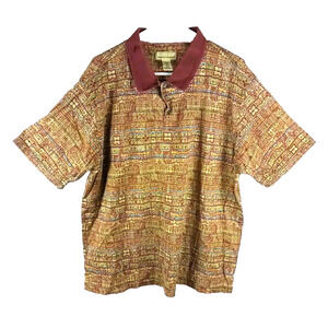 Vtg Kona Kai Trading Company Men's Polo Shirt Size XL Y2K Brown Tan Cotton